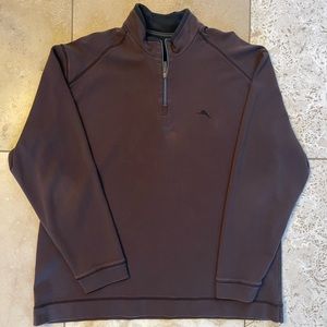 Tommy Bahama quarter zip pullover. Men’s size XL. Chocolate Brown